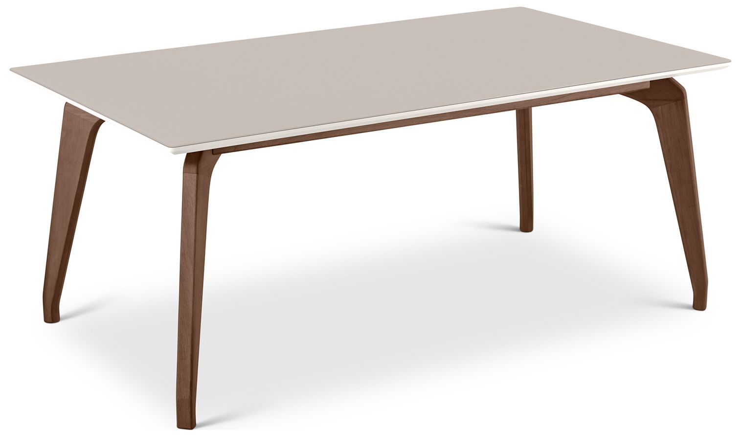 Image 4 Modern Brazilian 70.75" Wide Off White, Nogal Rectangular Dining Table more views