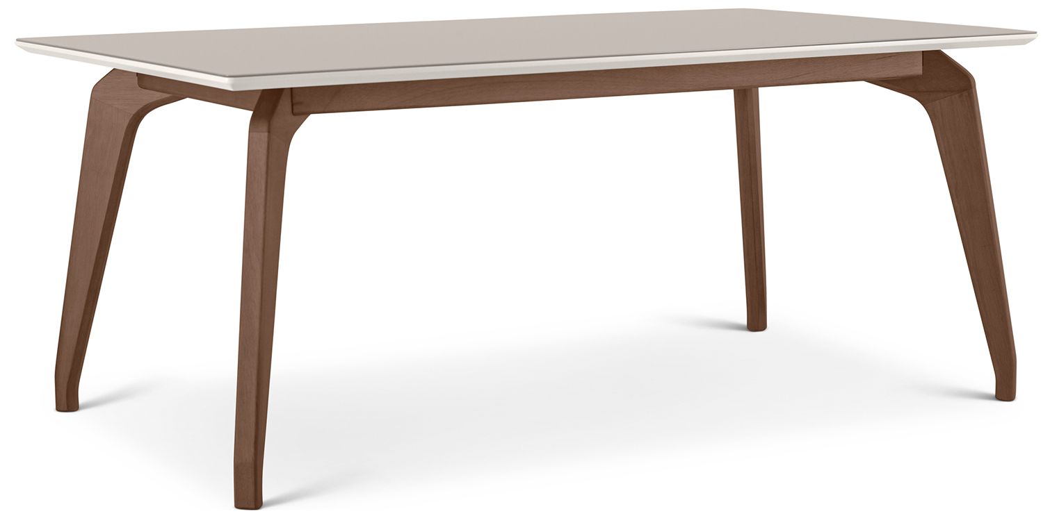 Image 5 Modern Brazilian 70.75" Wide Off White, Nogal Rectangular Dining Table more views