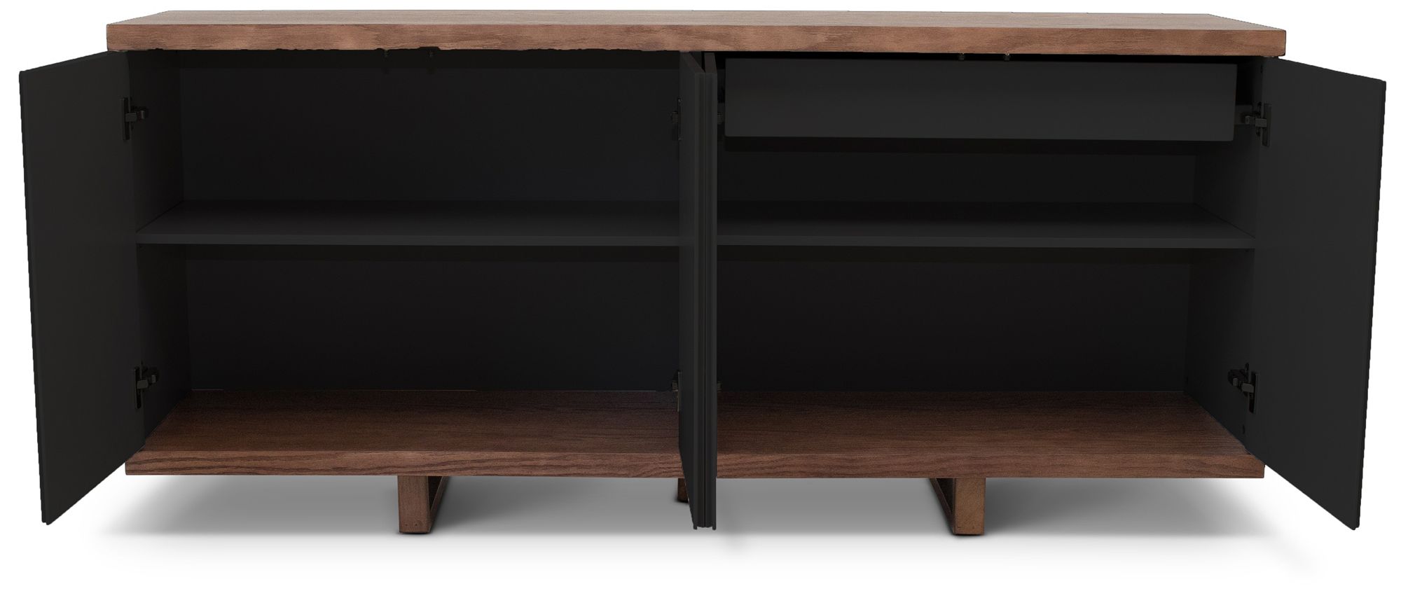 Image 2 Modern Brazilian 71" Wide Black, Nogal Buffet more views
