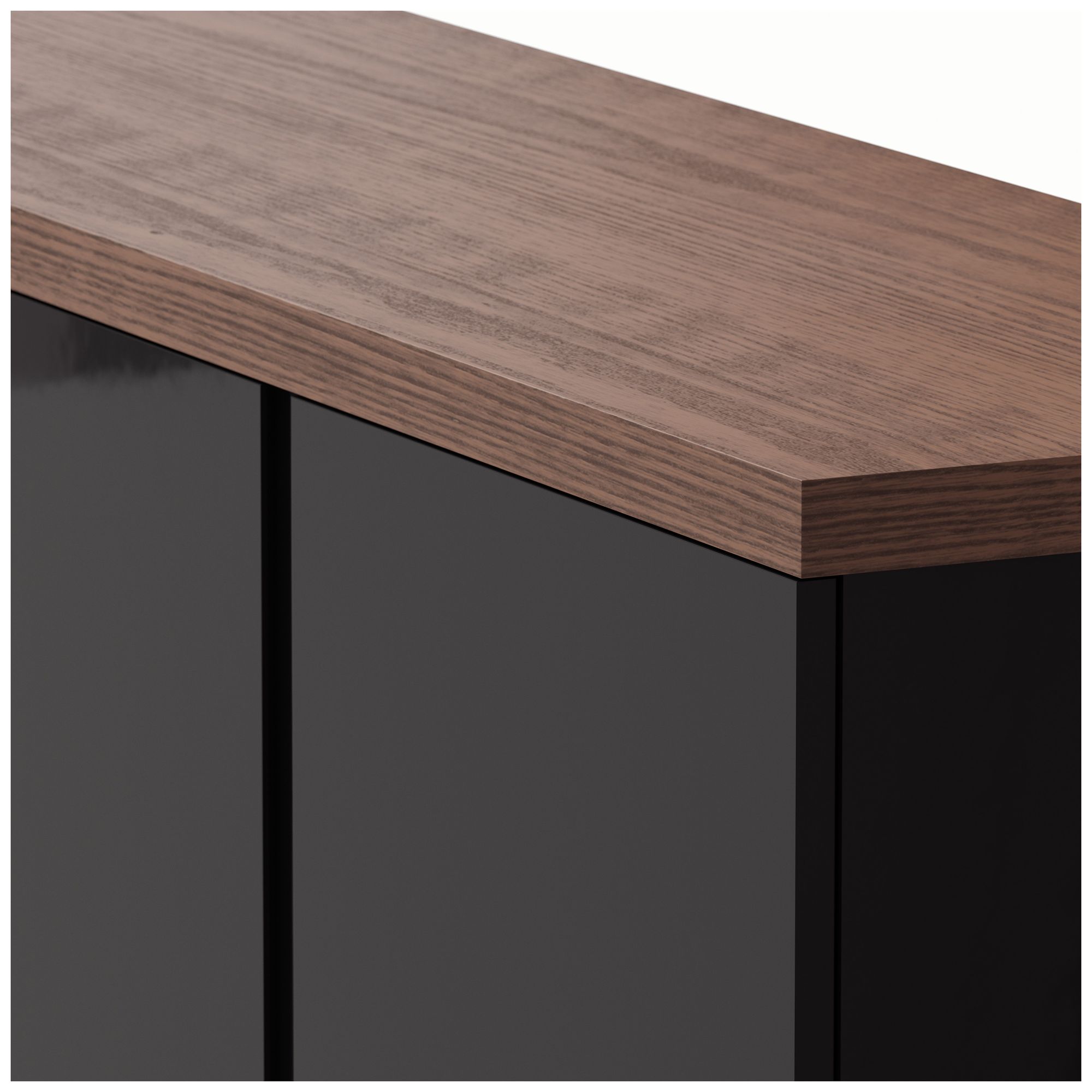 Image 4 Modern Brazilian 71" Wide Black, Nogal Buffet more views