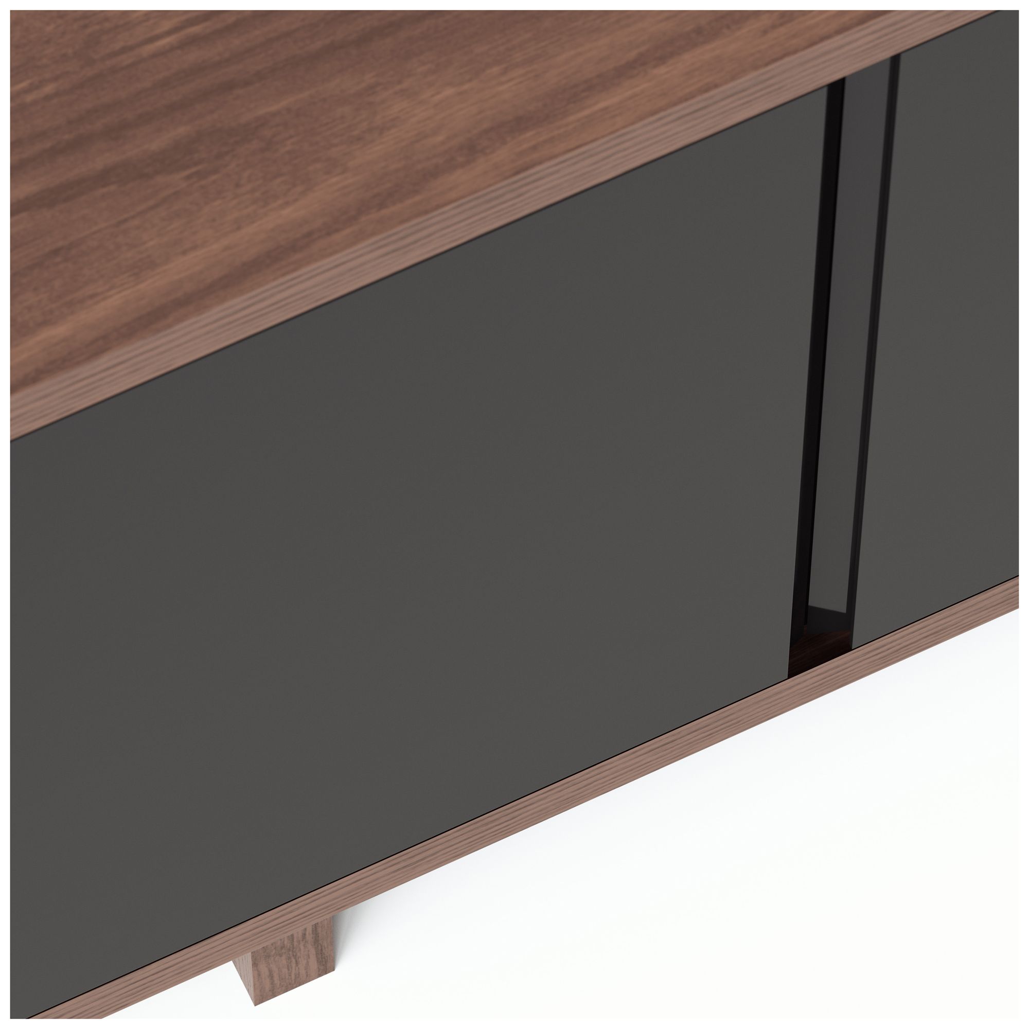 Image 6 Modern Brazilian 71" Wide Black, Nogal Buffet more views