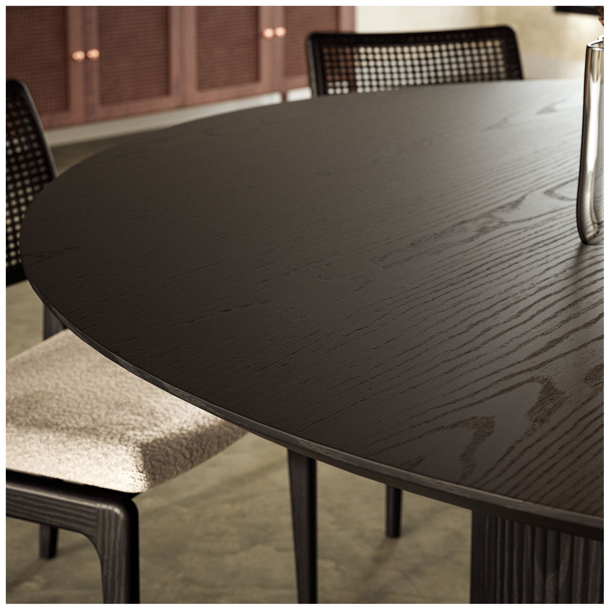 Modern Brazilian 71" Wide Ebano Round Dining Table