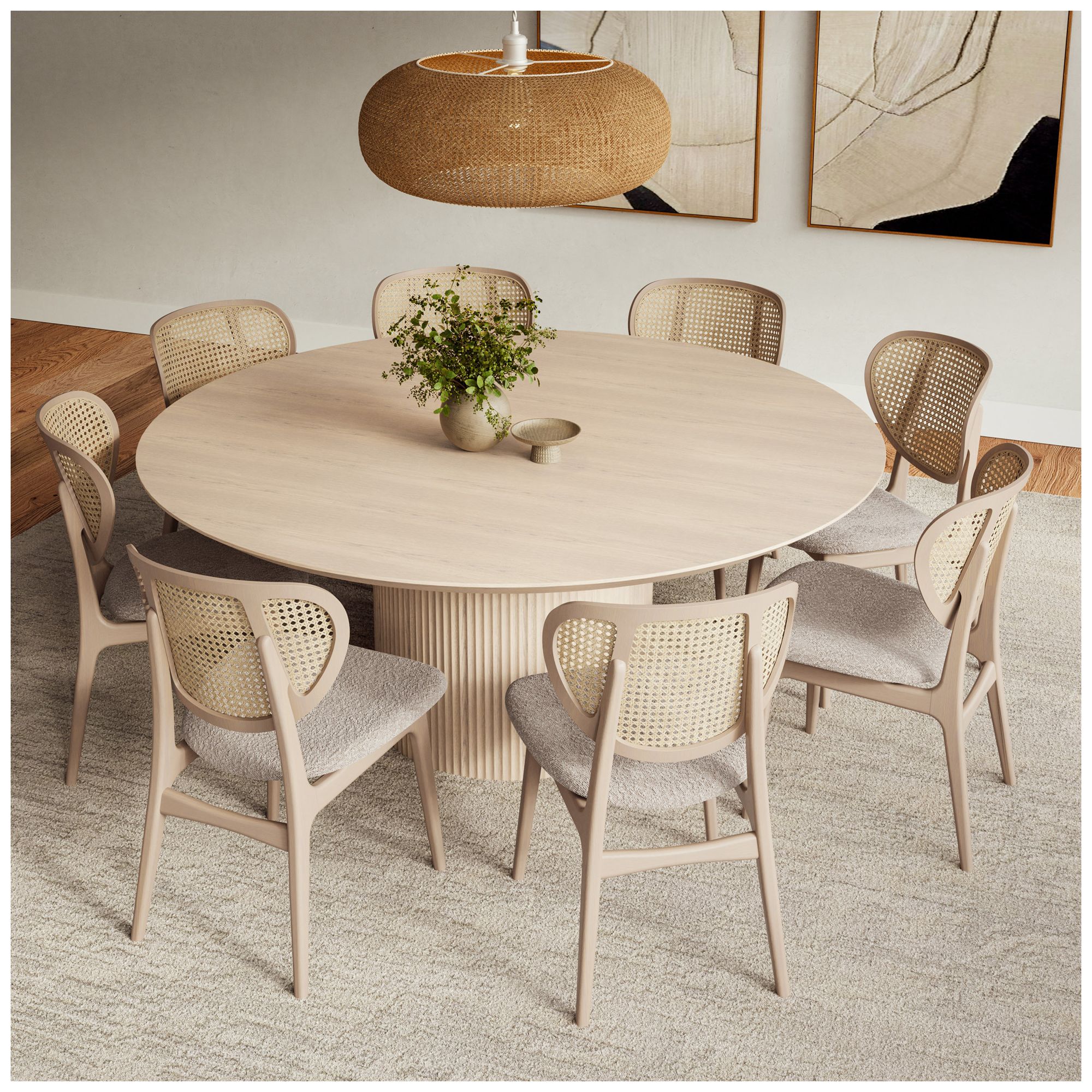 Image 3 Modern Brazilian 71" Wide Nevoa Round Dining Table more views