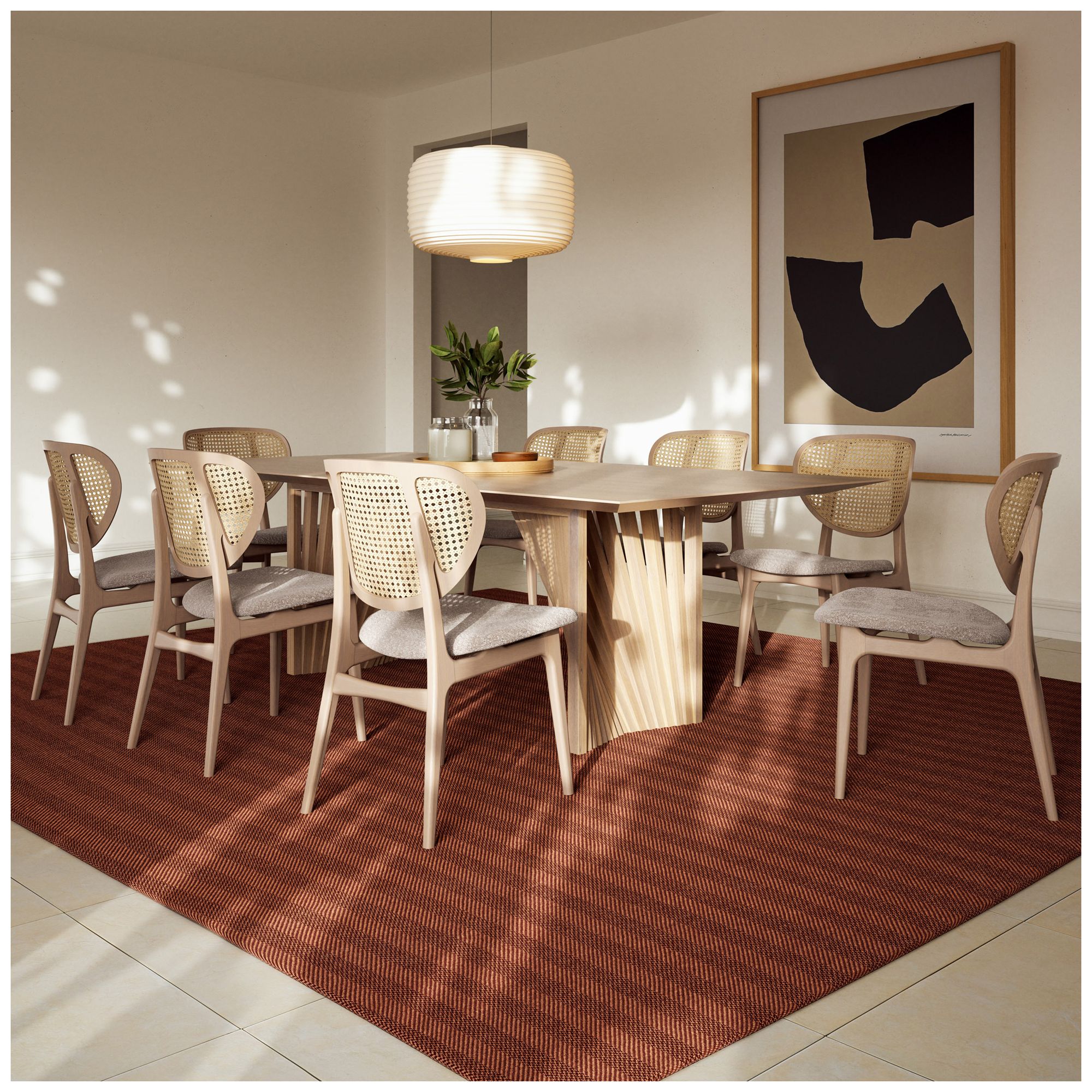 Modern Brazilian 86.5" Wide Nevoa Rectangular Dining Table