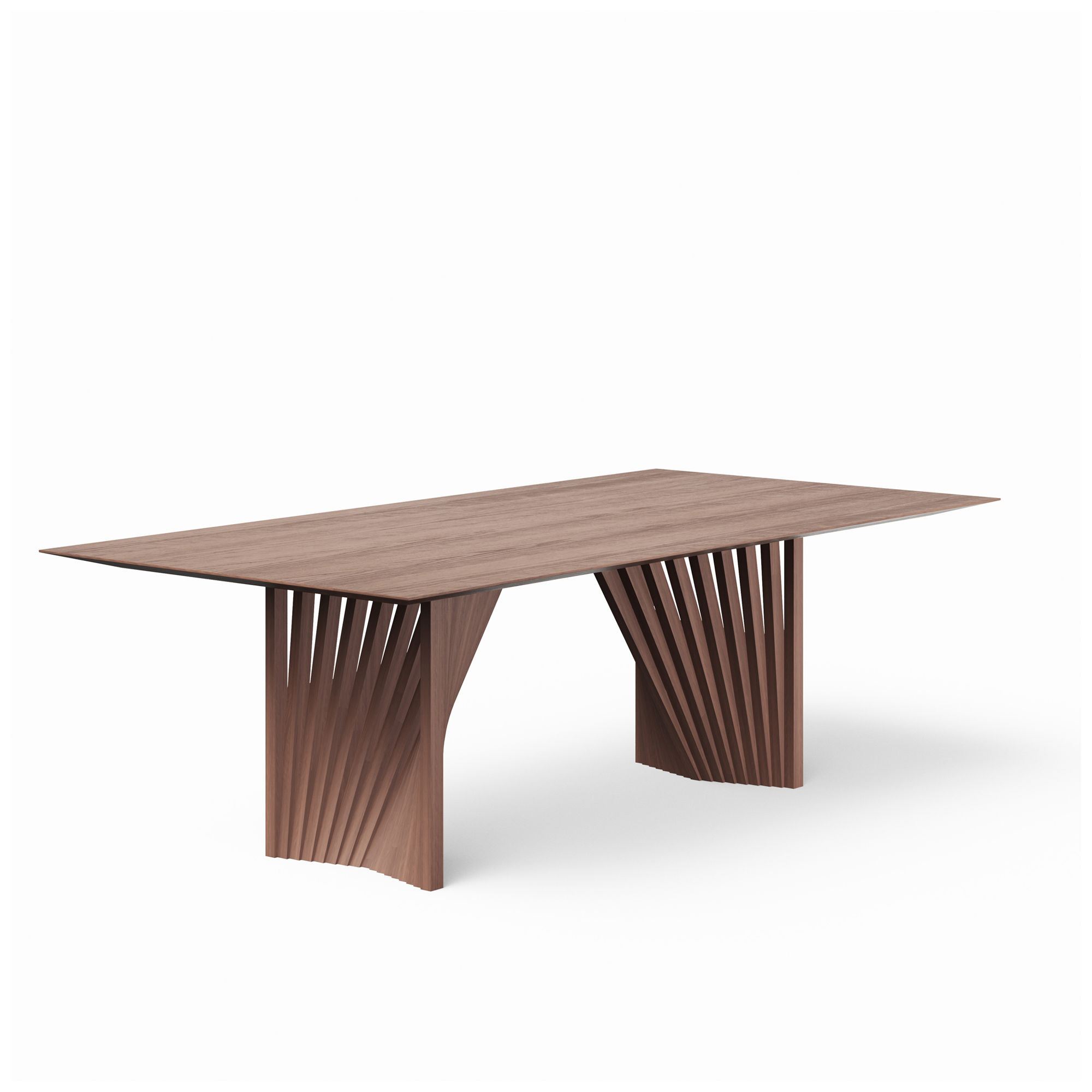 Image 2 Modern Brazilian 86.5" Wide Nogal Rectangular Dining Table more views