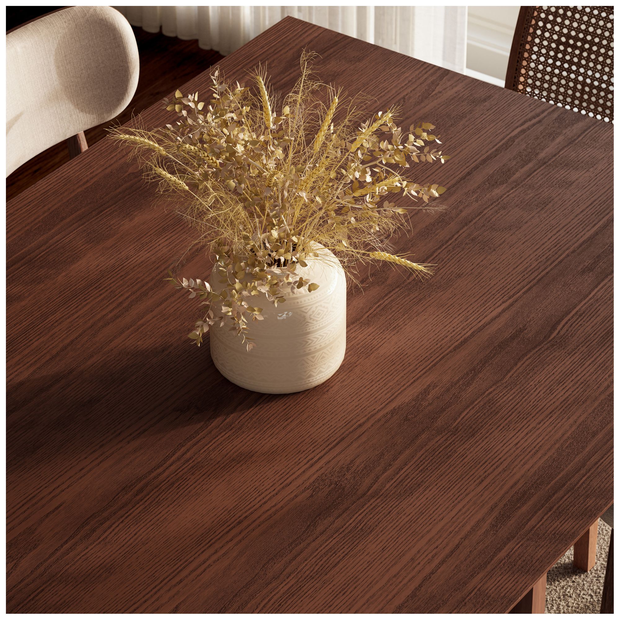 Image 7 Modern Brazilian 86.5" Wide Nogal Rectangular Dining Table more views