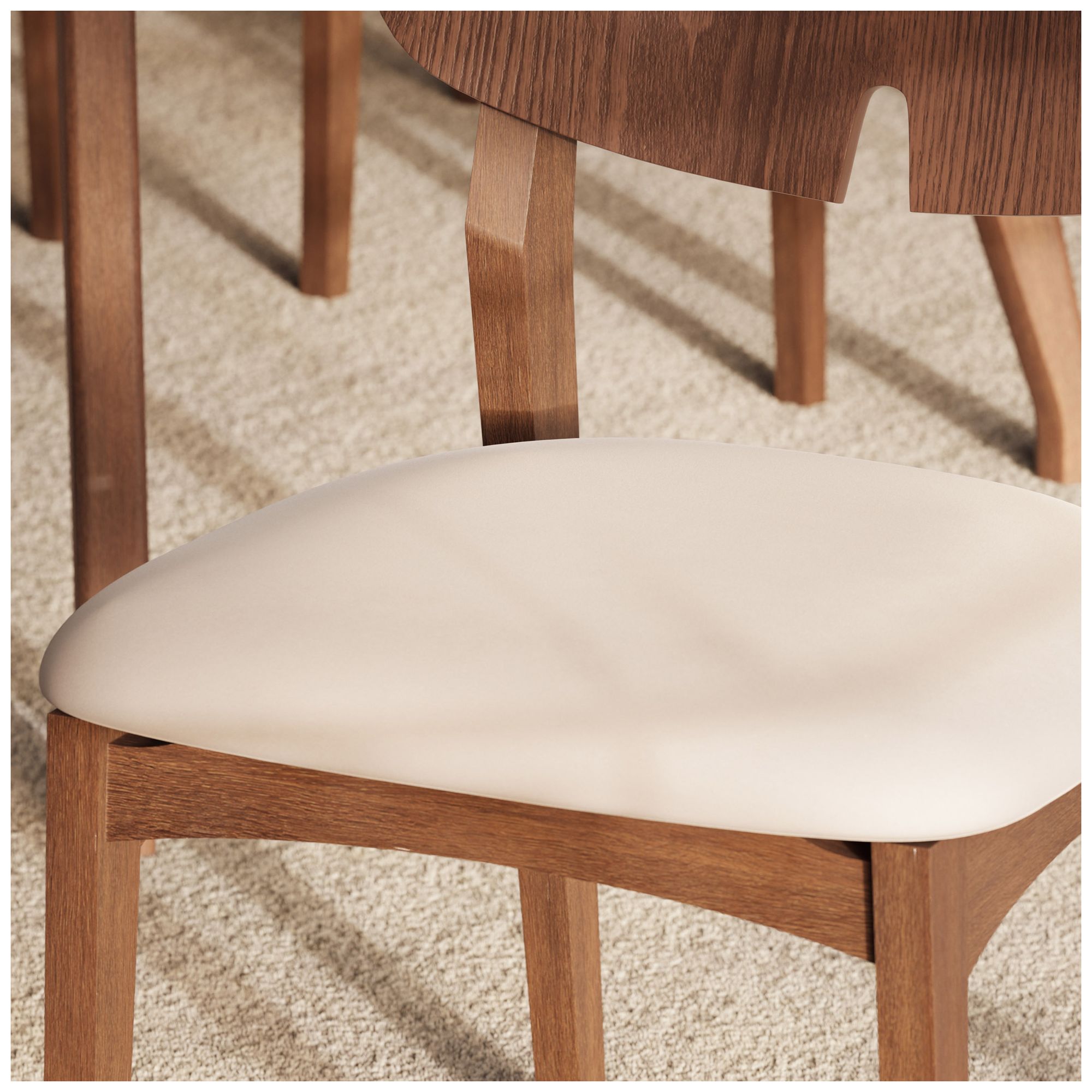 Modern Brazilian Beth 19" Wide Medley Ivory Cane Side Chair Ebano Frame