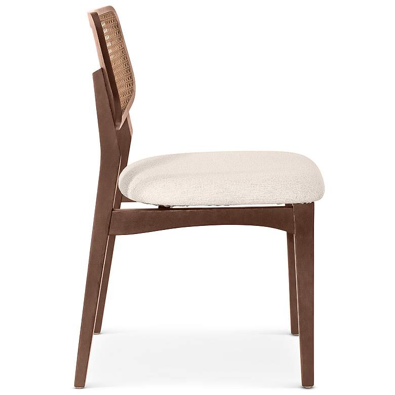 Image 3 Modern Brazilian Beth 19" Wide Medley Ivory Cane Side Chair Nogal Frame more views