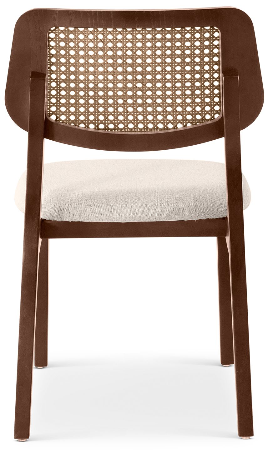 Image 5 Modern Brazilian Beth 19" Wide Medley Ivory Cane Side Chair Nogal Frame more views