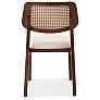5_Modern Brazilian Beth 19" Wide Medley Ivory Cane Side Chair Nogal Frame more views
