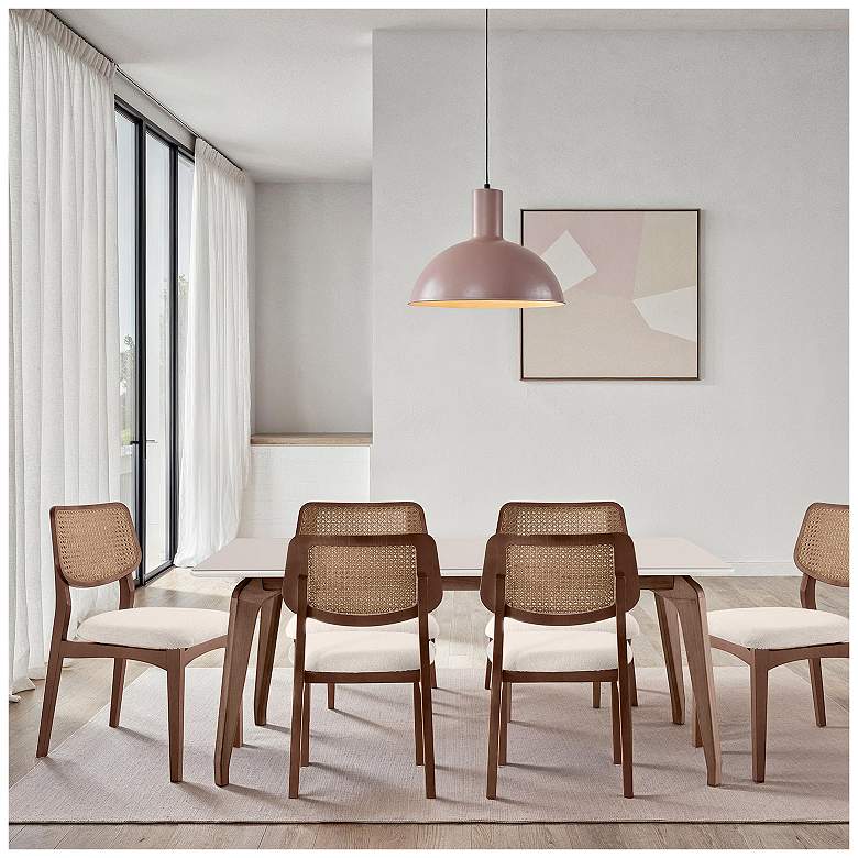 Image 7 Modern Brazilian Beth 19" Wide Medley Ivory Cane Side Chair Nogal Frame more views