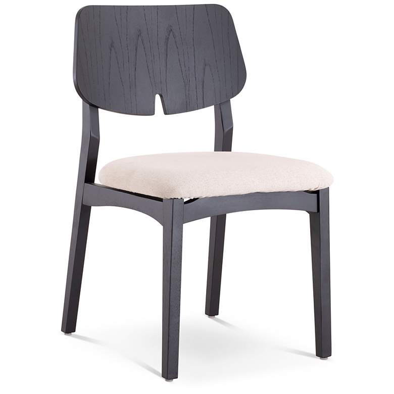 Image 2 Modern Brazilian Beth 19" Wide Medley Ivory Side Chair Ebano Frame more views