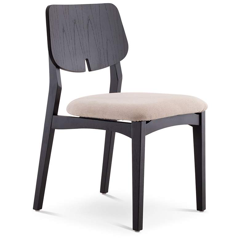 Image 3 Modern Brazilian Beth 19" Wide Medley Ivory Side Chair Ebano Frame more views