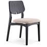 3_Modern Brazilian Beth 19" Wide Medley Ivory Side Chair Ebano Frame more views