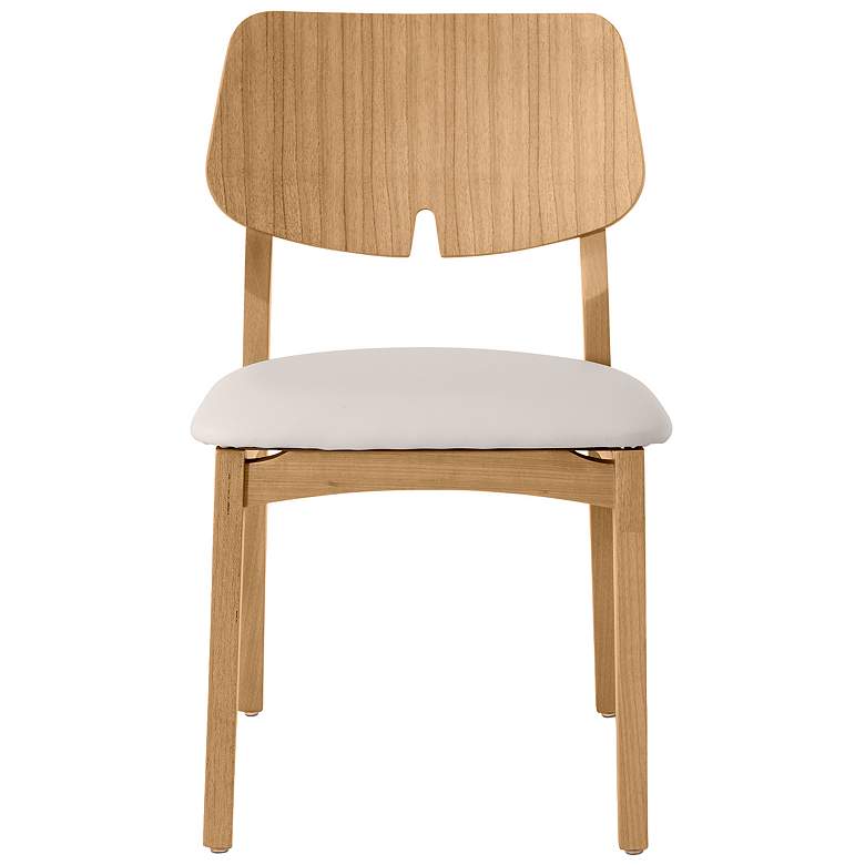 Image 2 Modern Brazilian Beth 19" Wide Medley Ivory Side Chair Nogal Frame