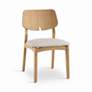 3_Modern Brazilian Beth 19" Wide Medley Ivory Side Chair Nogal Frame more views