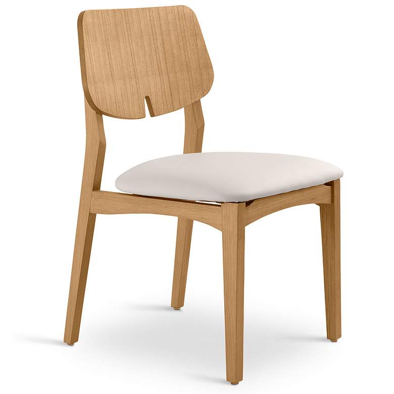 Image 4 Modern Brazilian Beth 19" Wide Medley Ivory Side Chair Nogal Frame more views