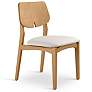 4_Modern Brazilian Beth 19" Wide Medley Ivory Side Chair Nogal Frame more views