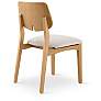 6_Modern Brazilian Beth 19" Wide Medley Ivory Side Chair Nogal Frame more views