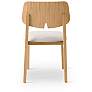 Modern Brazilian Beth 19" Wide Medley Ivory Side Chair Nogal Frame