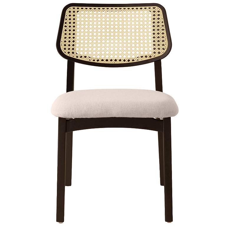 Image 1 Modern Brazilian Beth 19" Wide Shimmy Black Cane Side Chair Nogal Frame