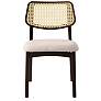 1_Modern Brazilian Beth 19" Wide Shimmy Black Cane Side Chair Nogal Frame