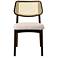 Modern Brazilian Beth 19" Wide Shimmy Black Cane Side Chair Nogal Frame