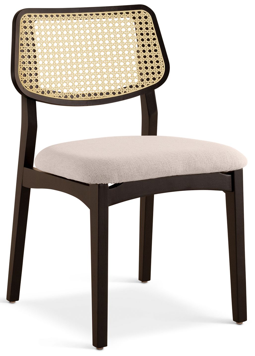 Image 2 Modern Brazilian Beth 19" Wide Shimmy Black Cane Side Chair Nogal Frame more views