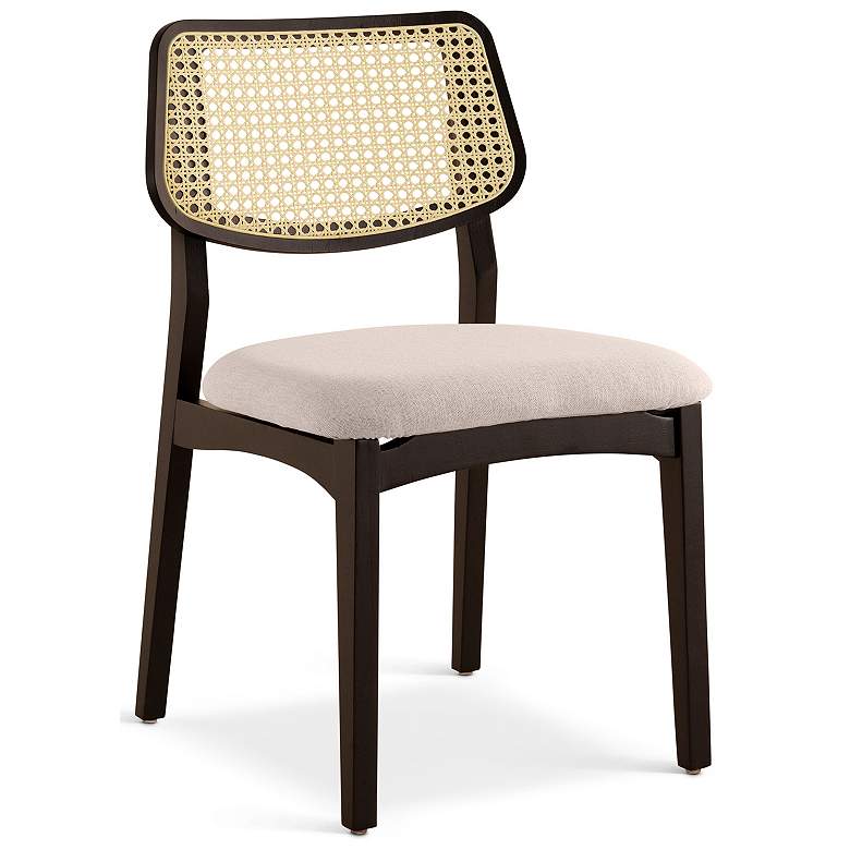 Image 2 Modern Brazilian Beth 19" Wide Shimmy Black Cane Side Chair Nogal Frame more views