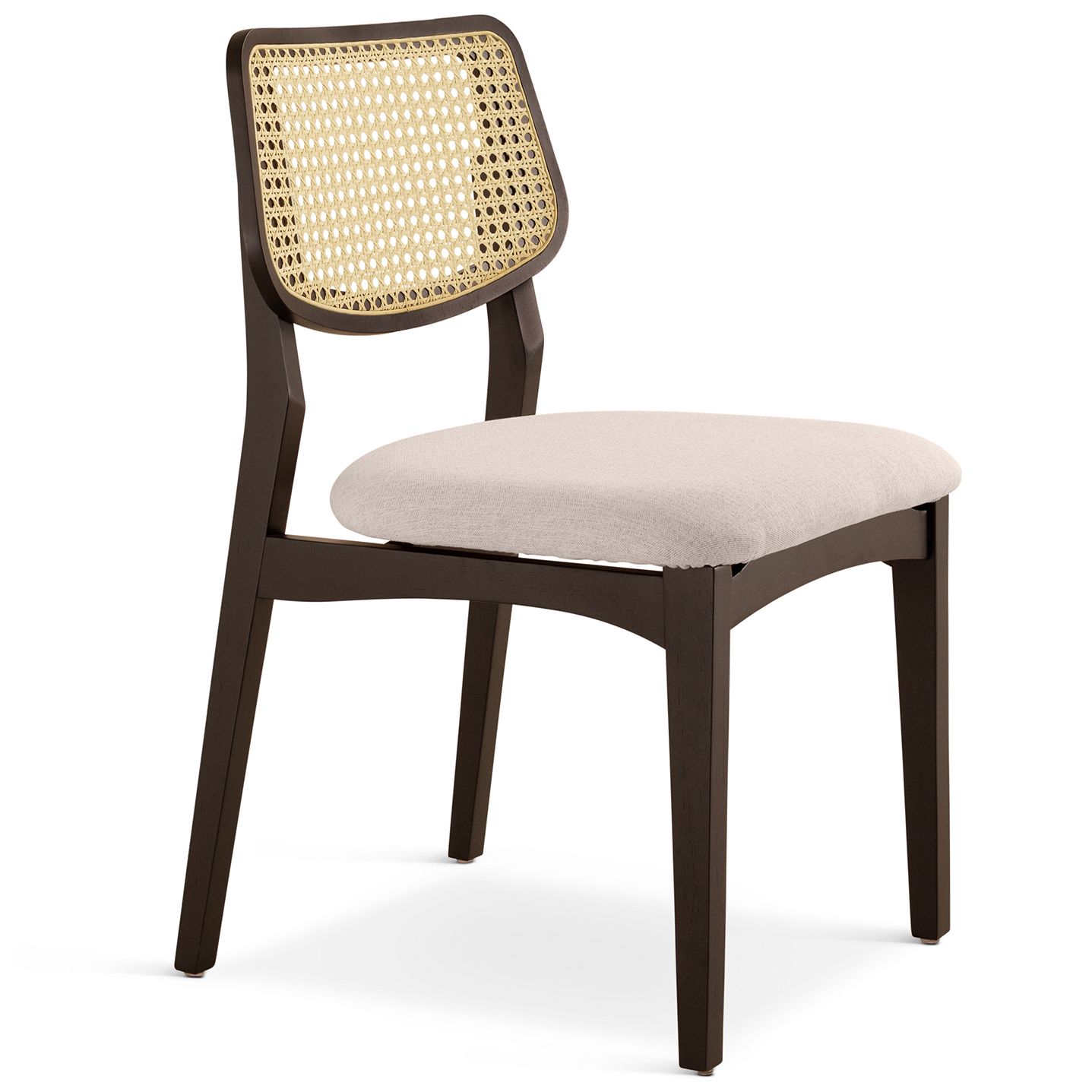 Image 3 Modern Brazilian Beth 19" Wide Shimmy Black Cane Side Chair Nogal Frame more views