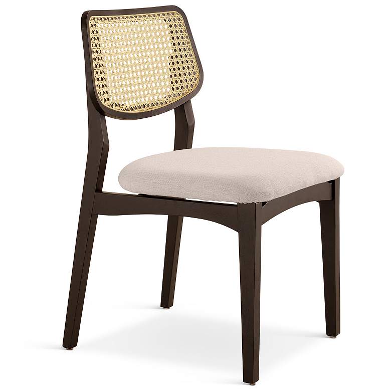 Image 3 Modern Brazilian Beth 19" Wide Shimmy Black Cane Side Chair Nogal Frame more views