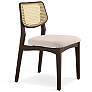 3_Modern Brazilian Beth 19" Wide Shimmy Black Cane Side Chair Nogal Frame more views