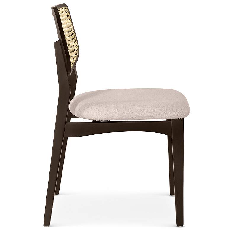Image 4 Modern Brazilian Beth 19" Wide Shimmy Black Cane Side Chair Nogal Frame more views