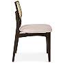 4_Modern Brazilian Beth 19" Wide Shimmy Black Cane Side Chair Nogal Frame more views
