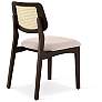5_Modern Brazilian Beth 19" Wide Shimmy Black Cane Side Chair Nogal Frame more views