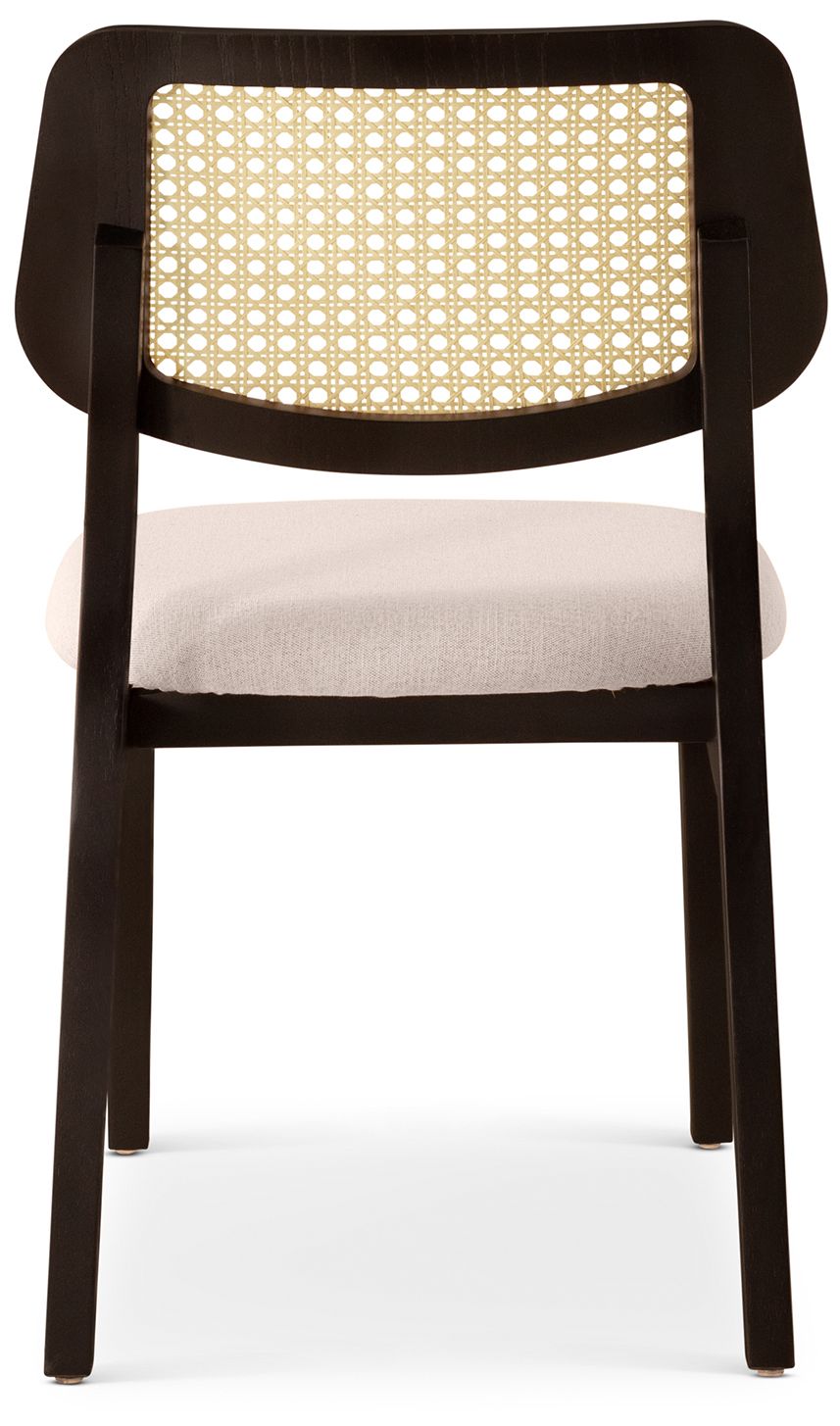 Image 7 Modern Brazilian Beth 19" Wide Shimmy Black Cane Side Chair Nogal Frame more views