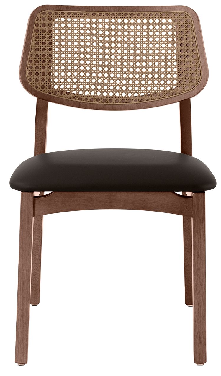 Thumbnail2 of Modern Brazilian Beth 19" Wide Shimmy Black Side Chair Nogal Frame