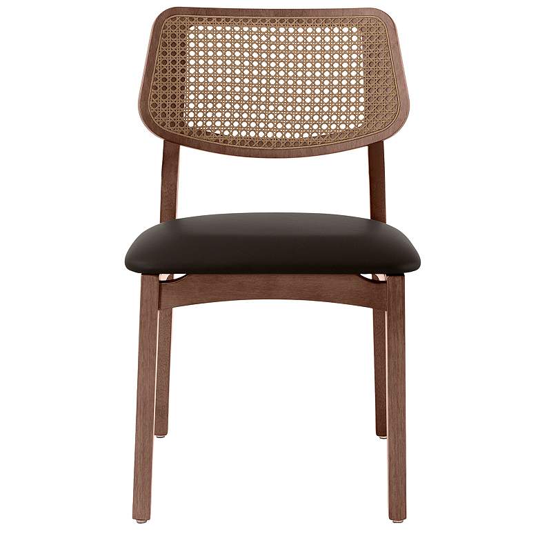 Image 1 Modern Brazilian Beth 19" Wide Shimmy Black Side Chair Nogal Frame
