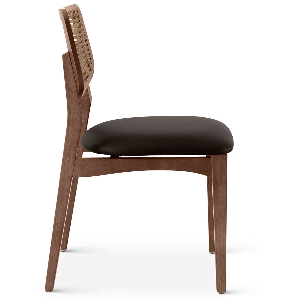 Thumbnail4 of Modern Brazilian Beth 19" Wide Shimmy Black Side Chair Nogal Frame more views