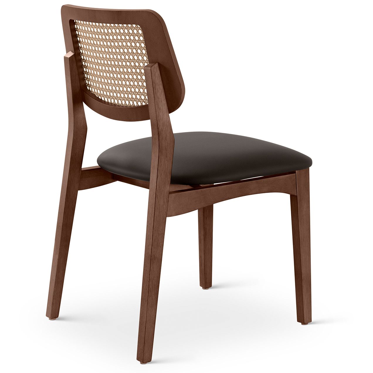 Modern Brazilian Beth 19" Wide Shimmy Black Side Chair Nogal Frame