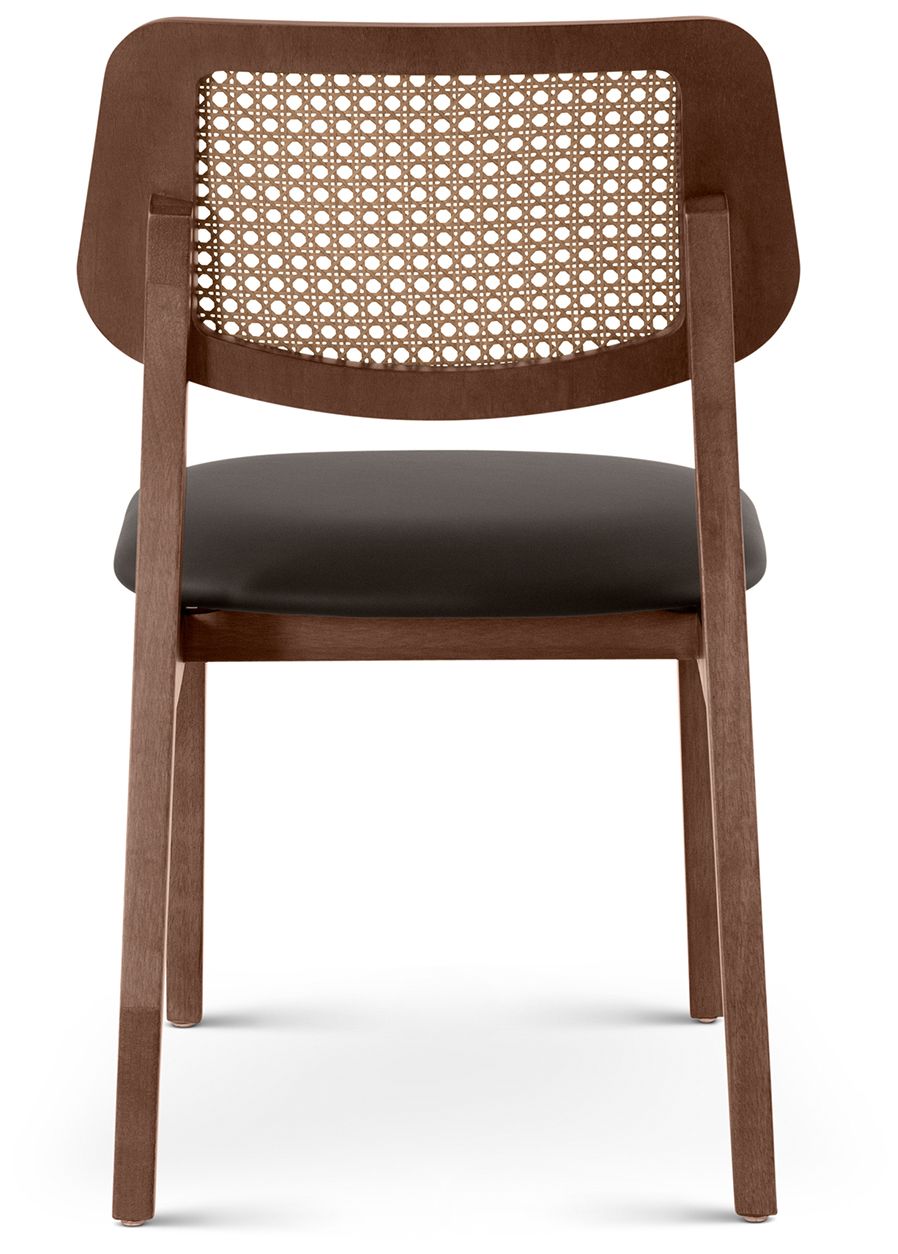 Modern Brazilian Beth 19" Wide Shimmy Black Side Chair Nogal Frame