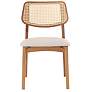 1_Modern Brazilian Beth 19" Wide Shimmy Cream Cane Side Chair Domasco Frame