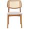 Modern Brazilian Beth 19" Wide Shimmy Cream Cane Side Chair Domasco Frame