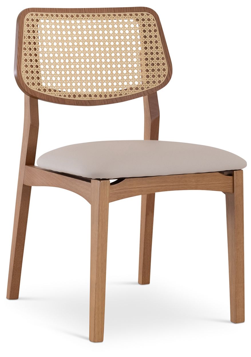 Image 2 Modern Brazilian Beth 19" Wide Shimmy Cream Cane Side Chair Domasco Frame more views
