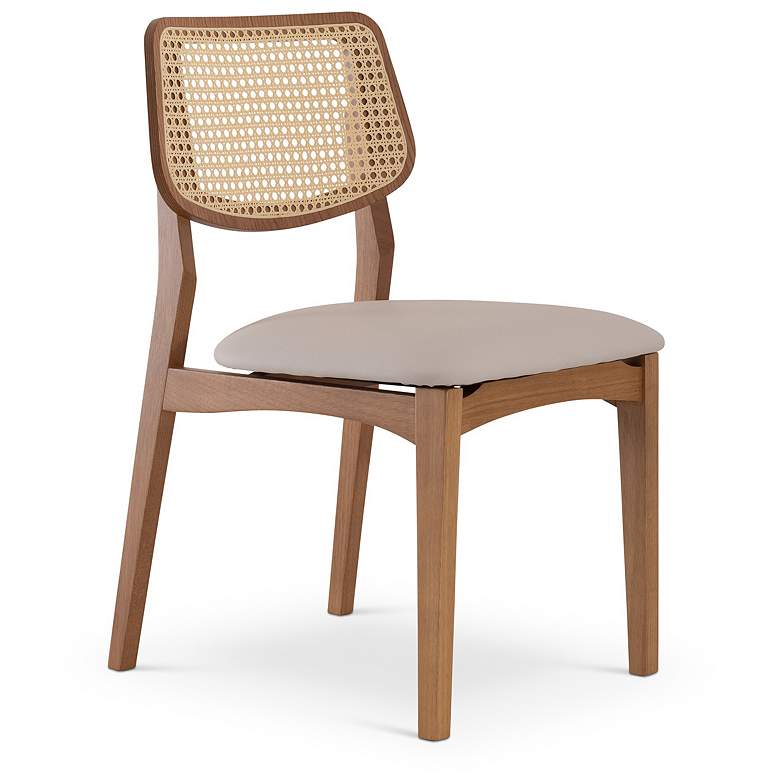 Image 3 Modern Brazilian Beth 19" Wide Shimmy Cream Cane Side Chair Domasco Frame more views