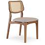 3_Modern Brazilian Beth 19" Wide Shimmy Cream Cane Side Chair Domasco Frame more views