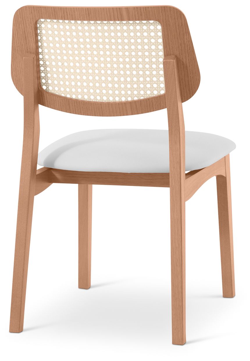 Image 5 Modern Brazilian Beth 19" Wide Shimmy Cream Cane Side Chair Domasco Frame more views