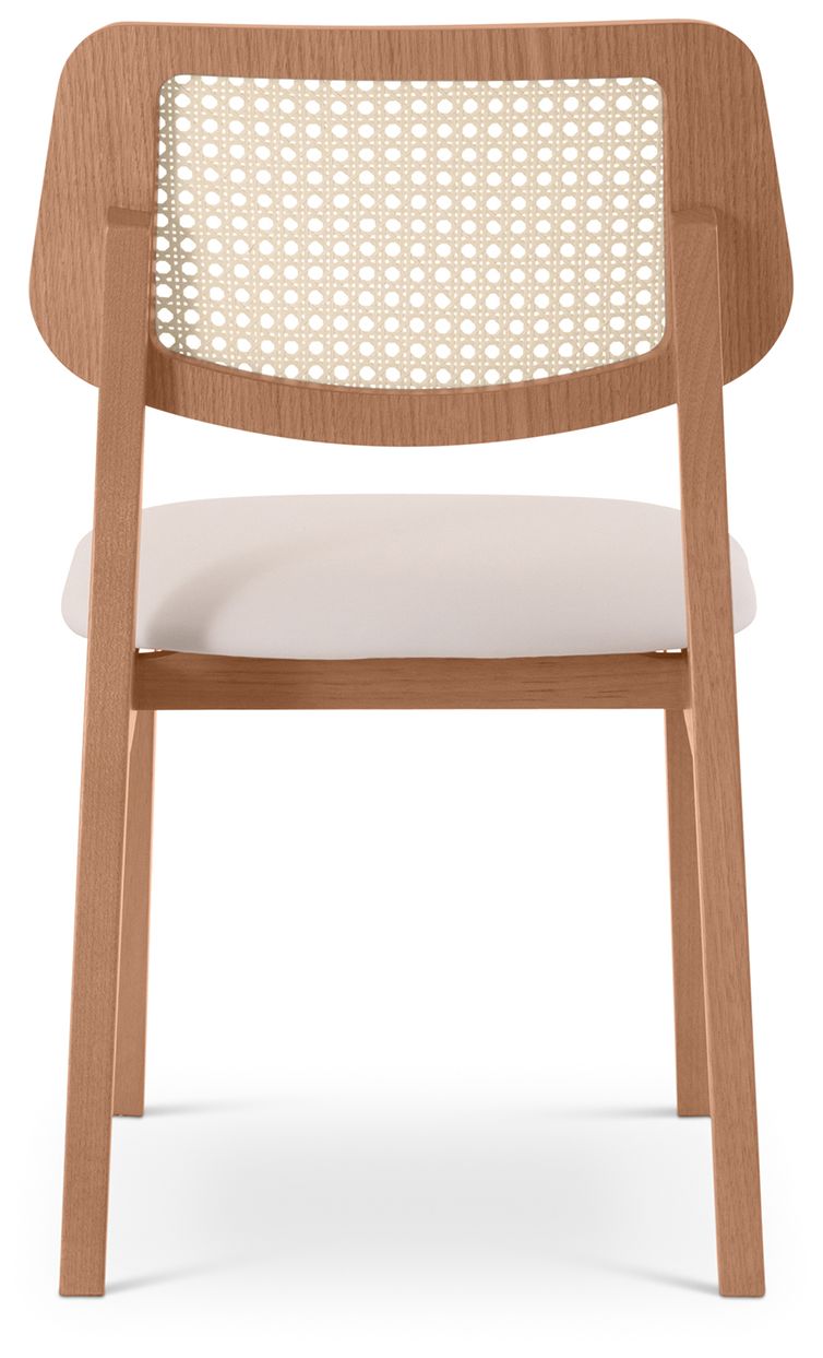 Image 6 Modern Brazilian Beth 19" Wide Shimmy Cream Cane Side Chair Domasco Frame more views