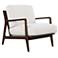 Modern Brazilian Beth 19" Wide Shimmy Cream Cane Side Chair Nogal Frame