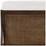Modern Brazilian Beth 19" Wide Shimmy Cream Cane Side Chair Nogal Frame
